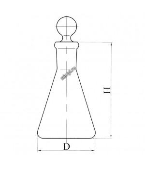 Колба КН-1 с пробкой ПМ