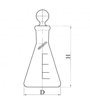 Колба КН-1 со шкалой с пробкой