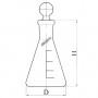 Колба КН-1 со шкалой с пробкой