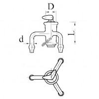 Кран 3-х ходовой, эскиз 4-32