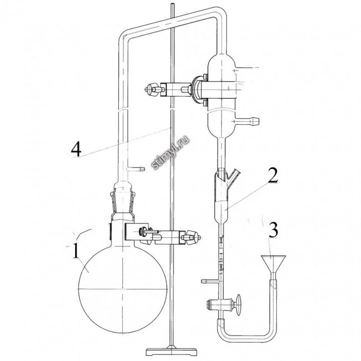 Прибор №1 для определения содержания эфирного масла по методу Клевенджера