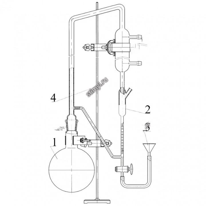 Прибор №2 для определения содержания эфирного масла по методу Клевенджера