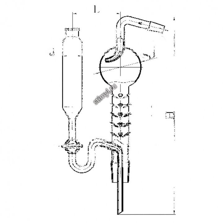 Дефлегматор с воронкой ГФ 5.883.394 (определение азота по Кьельдалю)